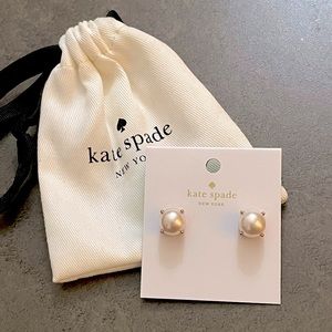 Kate Spade Pearl Gumdrop Studs, Blush, Rose Gold